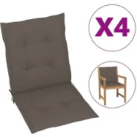 vidaXL Tuinstoelkussens lage rug 4 st 100x50x3 cm oxford stof taupe