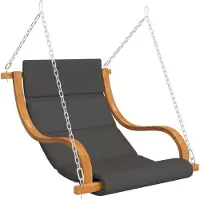 vidaXL Schommelstoel zonder schommelframe met kussen gebogen hout
