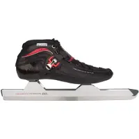 Nijdam Premium Norenschaatsen Carbon - Laag - Zwart/Rood - Maat 45
