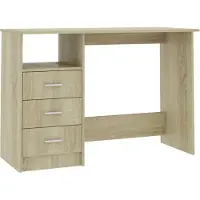 vidaXL Bureau met lades 110x50x76 cm spaanplaat sonoma eikenkleurig