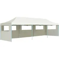 vidaXL Vouwtent pop-up met 5 zijwanden 3x9 m crème
