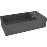 vidaXL - Wastafel - met - overloop - keramiek - donkergrijs
