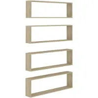 vidaXL Wandschappen kubus 4 st 100x15x30 cm bewerkt hout sonoma eiken