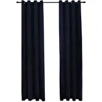 vidaXL Gordijn verduisterend met ringen 2 st 140x225 cm fluweel zwart