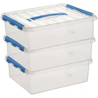 Sunware 3x Kunststof stapelbare opbergbak 12 liter 38 x 30 x 12 cm - Opbergbox