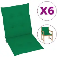 vidaXL Tuinstoelkussens 6 st 100x50x3 cm oxford stof groen