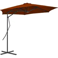 vidaXL Parasol met stalen mast, 300x230 cm, terracotta