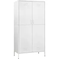 vidaXL Kledingkast 90x50x180 cm staal wit