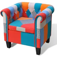 vidaXL Fauteuil met patchwork stof meerkleurig