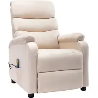 vidaXL Massagestoel stof crèmekleurig