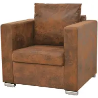 vidaXL Fauteuil bruin 82x73x82 cm imitatiesuède