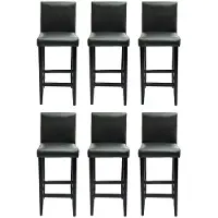 vidaXL Barkrukken, 6 stuks, zwart, kunstleer