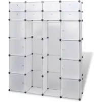 vidaXL Modulaire kast met 18 compartimenten wit 37 x 146 x 180,5 cm
