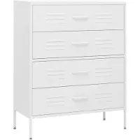 vidaXL Kommode, wit, 80x35x101,5 cm, staal