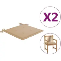 vidaXL Tuinstoelkussens 2 st 50x50x4 cm oxford stof beige