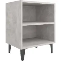 vidaXL Nachtkastje met metalen poten 40x30x50 cm betongrijs