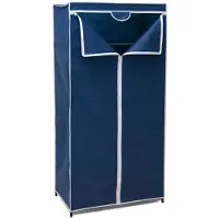 Gerimport Mobiele opvouwbare kledingkast blauw 75 x 46 x 160 cm - Campingkledingkasten