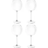 SANTEX Set van 4x stuks rode wijn/gin tonic ballon glazen 650 ml van onbreekbaar transparant kunststof - Wijnglazen
