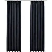 vidaXL Gordijnen verduisterend met haken 2 st 140x225 cm antraciet