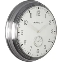 Giga Meubel Thomas Kent Wandklok Timekeeper 48 X 11,5 Cm Staal Wit/zilver