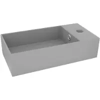 vidaXL Wastafel met overloop keramiek lichtgrijs
