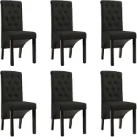 vidaXL Eetkamerstoelen 6 st stof zwart