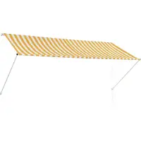 vidaXL Luifel uittrekbaar 300x150 cm geel en wit