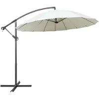 vidaXL Zweefparasol met aluminium paal 3 m wit