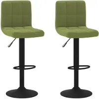 vidaXL Barkrukken, 2 stuks, lichtgroen, fluweel