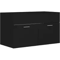 vidaXL Wastafelkast 80x38,5x46 cm bewerkt hout zwart
