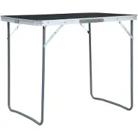 vidaXL Campingtafel inklapbaar met metalen frame 80x60 cm grijs