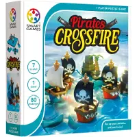 SmartGames Pirates Crossfire - Logisch Denkspel - 80 Educatieve Zeeslaguitdagingen - Tactisch Solospel - Vanaf 7 Jaar
