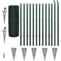 vidaXL Euro hek 25x1,2 m staal groen