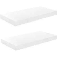 vidaXL Wandschappen zwevend 2 st 50x23,5x3,8 cm MDF hoogglans wit
