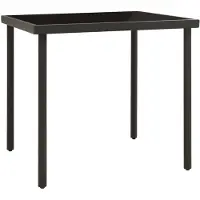 vidaXL Tuin-eettafel, antraciet, 80x80x72 cm, glas en staal