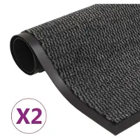 vidaXL Droogloopmatten 2 st rechthoekig getuft 120x180 cm antraciet