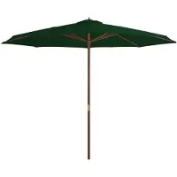 vidaXL Parasol met houten paal 350 cm groen