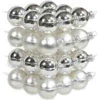 Othmar decorations 72x Zilveren glazen kerstballen 4 cm mat/glans - Kerstbal