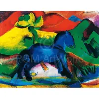 Blokker Franz Marc - Blaues Pferdchen Kunstdruk 80x60cm