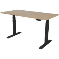 Sedero Elektrisch verstelbaar bureau - 180x80 cm - Dual motor - Zwart / Eiken