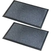 Wicotex 2x stuks deurmatten/schoonloopmatten Faro zwart grijs 60 x 80 cm - Deurmatten
