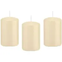Trend Candles 8x Cremewitte cilinderkaars/stompkaars 5 x 8 cm 18 branduren - Stompkaarsen