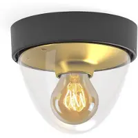 Lyora Zwarte plafondlamp Nook met gouden binnenkant