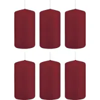 Blokker 6x Kaarsen Bordeauxrood 6 X 12 Cm 40 Branduren Sfeerkaarsen - Stompkaarsen