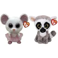 TY - Knuffel - Beanie Buddy - Nina Mouse & Linus Lemur