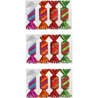 Merkloos 12x stuks kunststof kersthangers snoepjes gekleurd 10,5 cm kerstornamenten - Kersthangers
