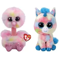TY - Knuffel - Beanie Buddy - Avery Ostrich & Blitz Unicorn