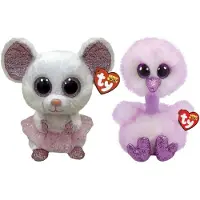 TY - Knuffel - Beanie Buddy - Nina Mouse & Kenya Ostrich