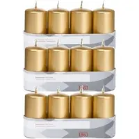 Trend Candles 12x Kaarsen goud 5 x 10 cm 18 branduren sfeerkaarsen - Stompkaarsen