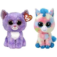 TY - Knuffel - Beanie Buddy - Cassidy Cat & Blitz Unicorn